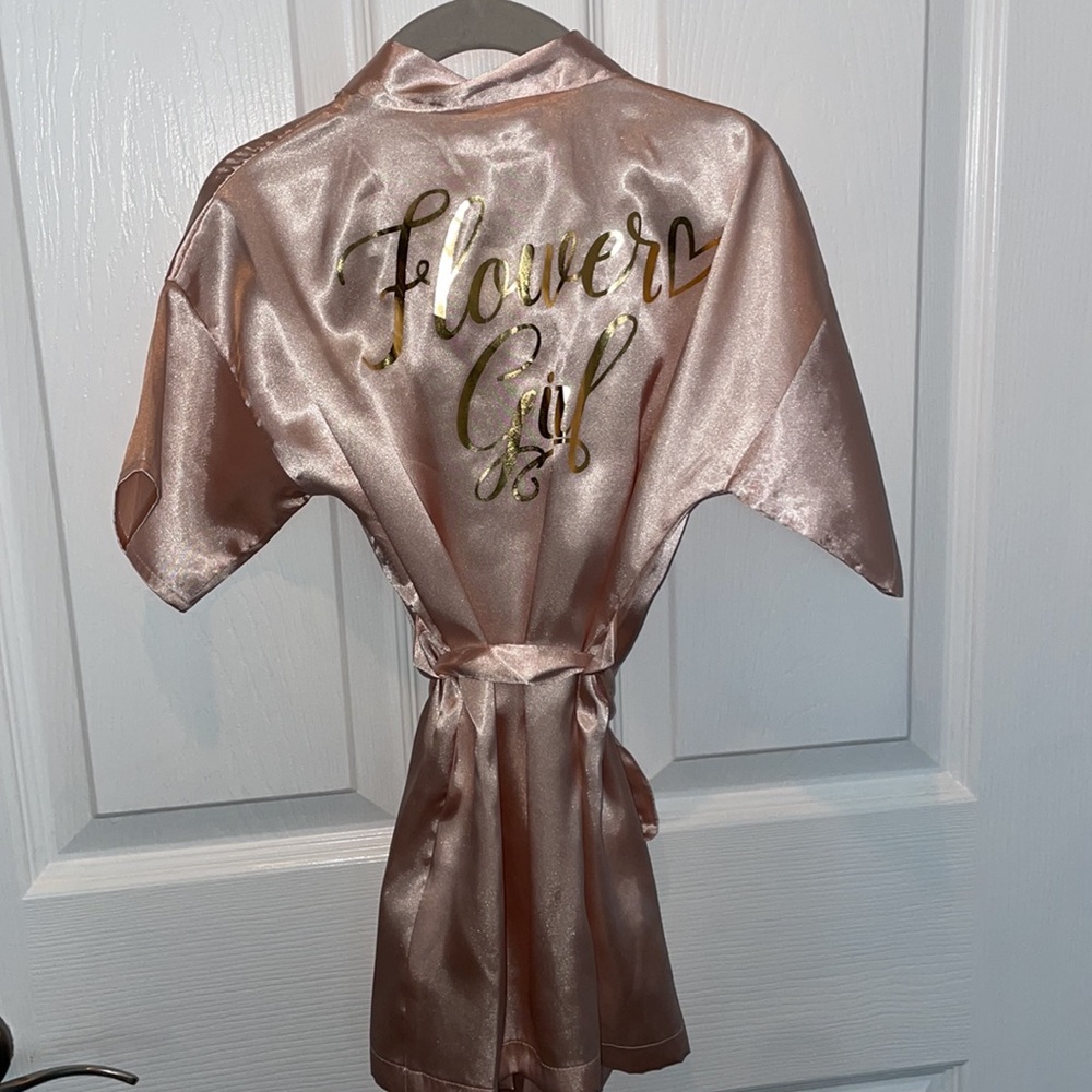 Pink Blush Flower girl robe sz XS